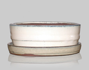 Pot oval avec soucoupe