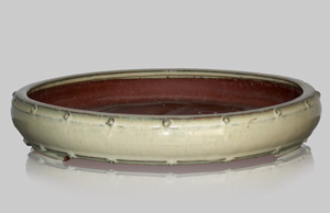 Pot rond picot bas blanc