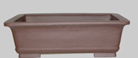 Pot rectangulaire bord plat brut